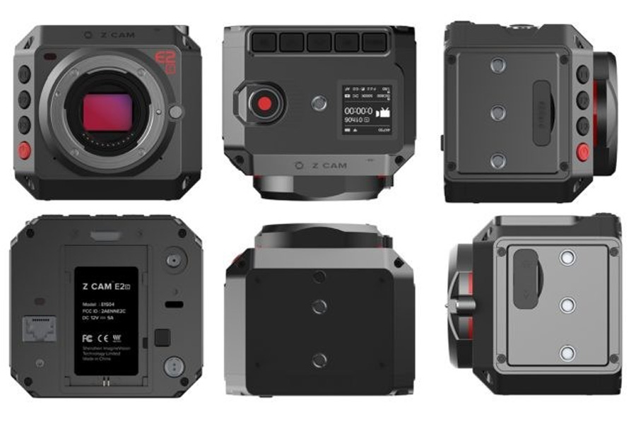 Tournage vidéo d'entreprise : caméra Z CAM E2 présentée sous six angles différents