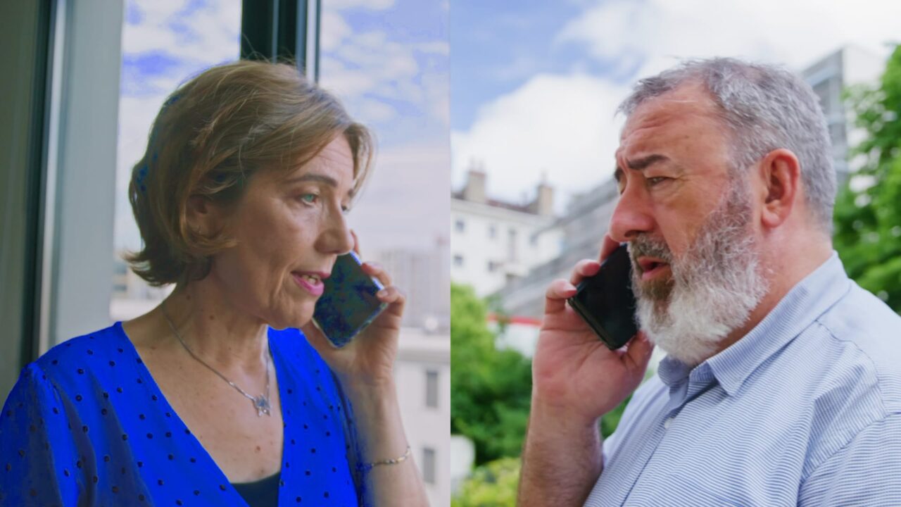 Collaborateurs Alliade Habitat en appel téléphonique, film d'onboarding pour ce bailleur social BTP