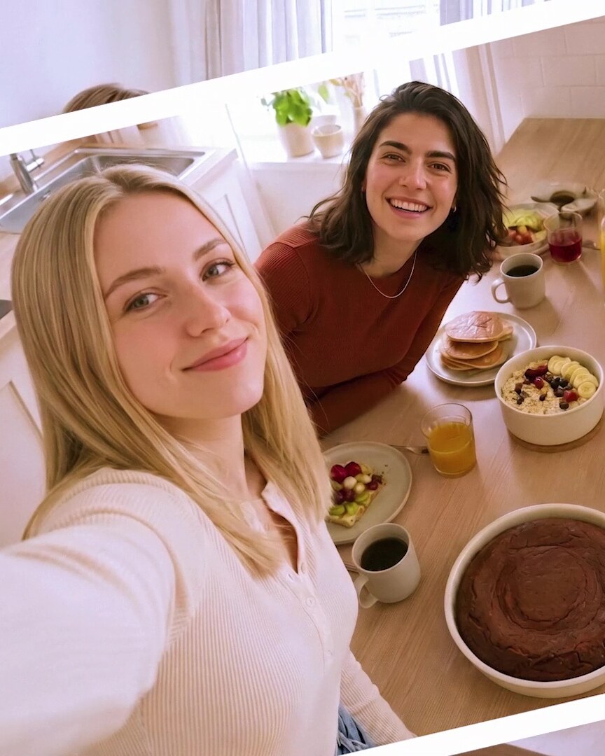 Spot publicitaire Tefal pour Groupe SEB : trois amis souriants autour d'un brunch convivial